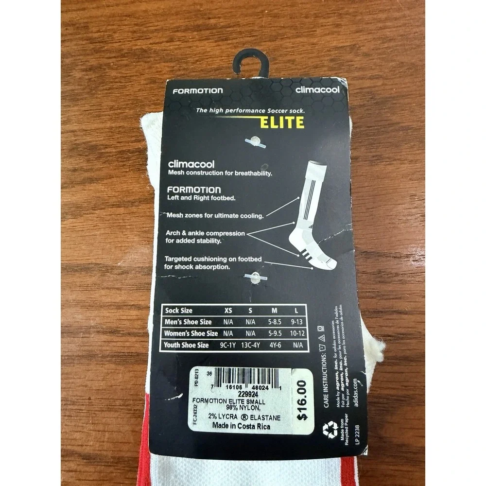 adidas Soccer Elite Formation ClimaCool Knee High Socks, Size Sm, Compression